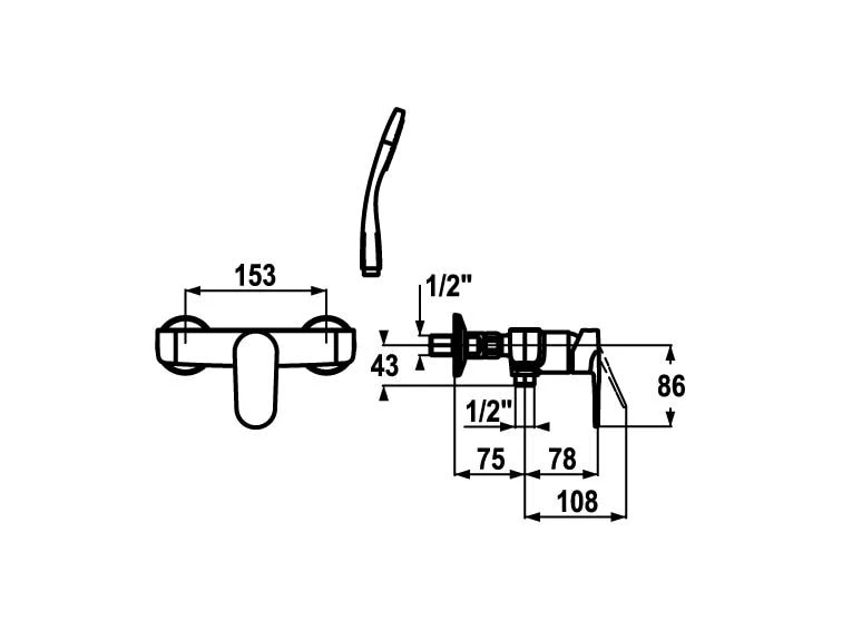 KWC Duscharmatur-Set ELLA mit Hebelmischer 2 KWC Duscharmatur-Set ELLA mit Hebelmischer – Bild 2