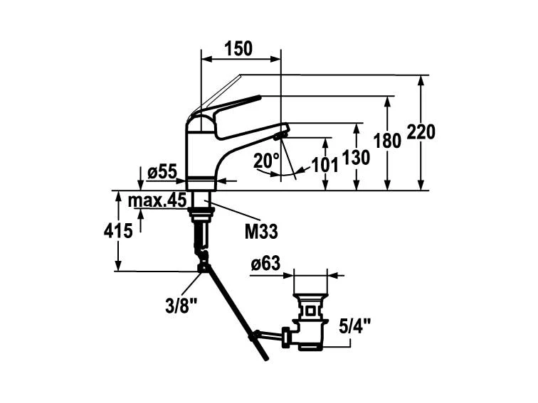 KWC Lavaboarmatur DOMO mit Hebelmischer & Schwenkauslauf 2 KWC Lavaboarmatur DOMO mit Hebelmischer & Schwenkauslauf – Bild 2
