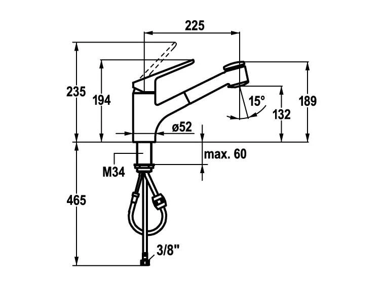 KWC Küchenarmatur ISLA mit Hebelmischer & Auszugbrause 2 KWC Küchenarmatur ISLA mit Hebelmischer & Auszugbrause – Bild 2