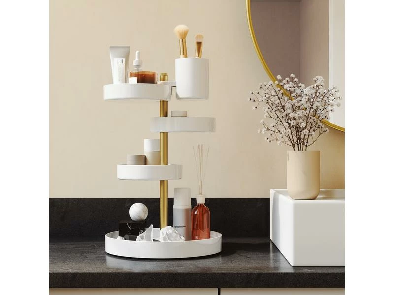 Umbra Bad-Utensilienhalter Pirouette Gold/Weiss 6 Umbra Bad-Utensilienhalter Pirouette Gold/Weiss – Bild 6