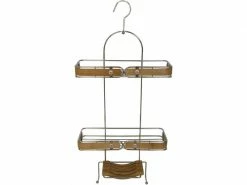 Spirella Bad-Utensilienhalter aus Bambus Chrom/Nature