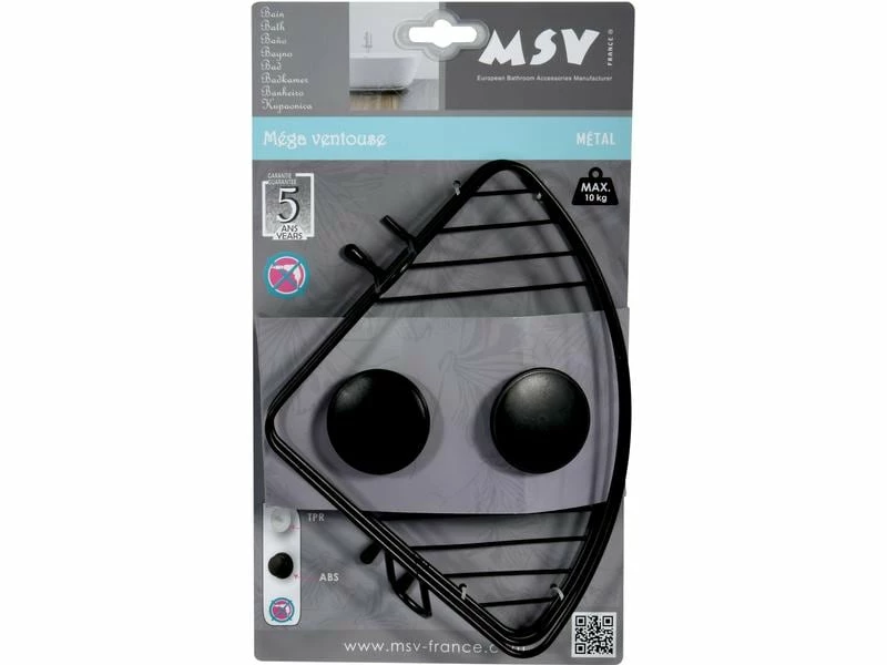 MSV Duschmittelhalter Schwarz matt 2 MSV Duschmittelhalter Schwarz matt – Bild 2