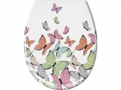 Kleine Wolke Toilettensitz Butterflies mit Absenkautomatik, Mehrfarbig
