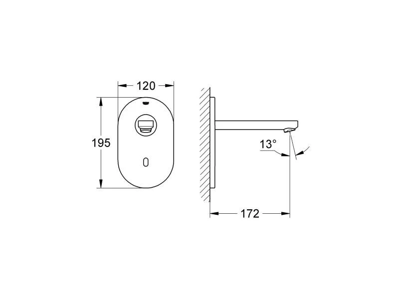 GROHE Elektronische Armatur Eurosmart 1/2", Chrom 2 GROHE Elektronische Armatur Eurosmart 1/2", Chrom – Bild 2