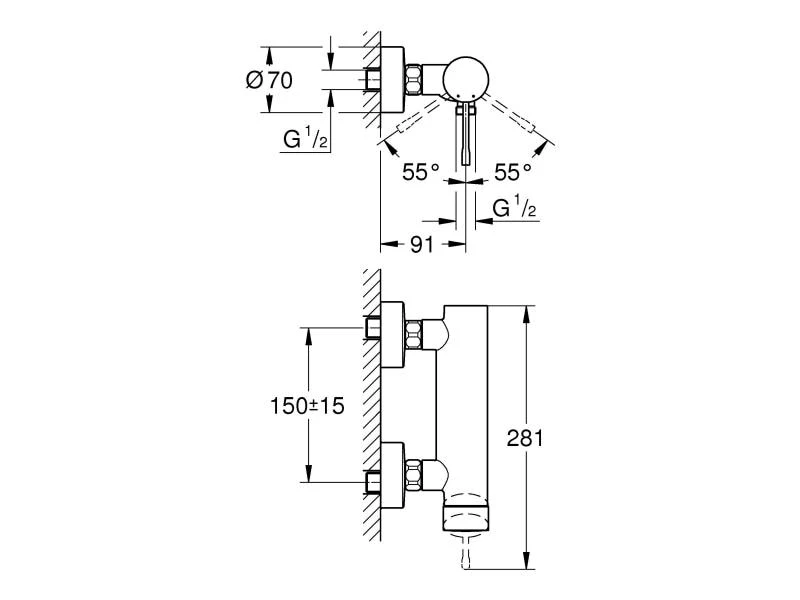 GROHE Duscharmatur Essence 1/2", Supersteel 2 GROHE Duscharmatur Essence 1/2", Supersteel – Bild 2