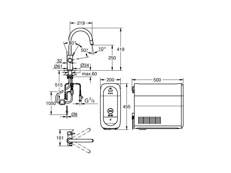 GROHE Küchenarmatur Blue Home C-Auslauf, Starter Kit, Chrom 5 GROHE Küchenarmatur Blue Home C-Auslauf, Starter Kit, Chrom – Bild 5