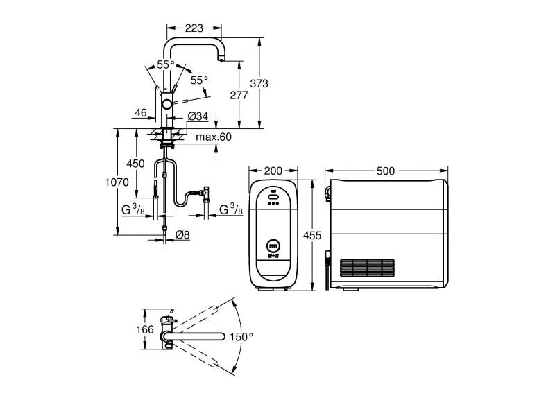 GROHE Küchenarmatur Blue Home U-Auslauf, Starter Kit, Chrom 2 GROHE Küchenarmatur Blue Home U-Auslauf, Starter Kit, Chrom – Bild 2