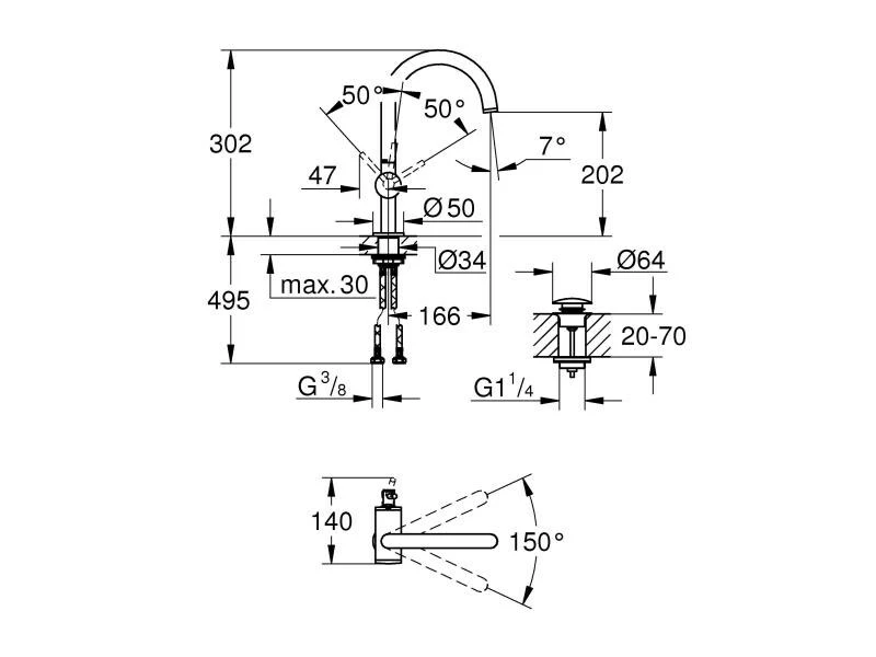 GROHE Lavaboarmatur Atrio L-Size 1/2", Steel, Hebelgriff 2 GROHE Lavaboarmatur Atrio L-Size 1/2", Steel, Hebelgriff – Bild 2