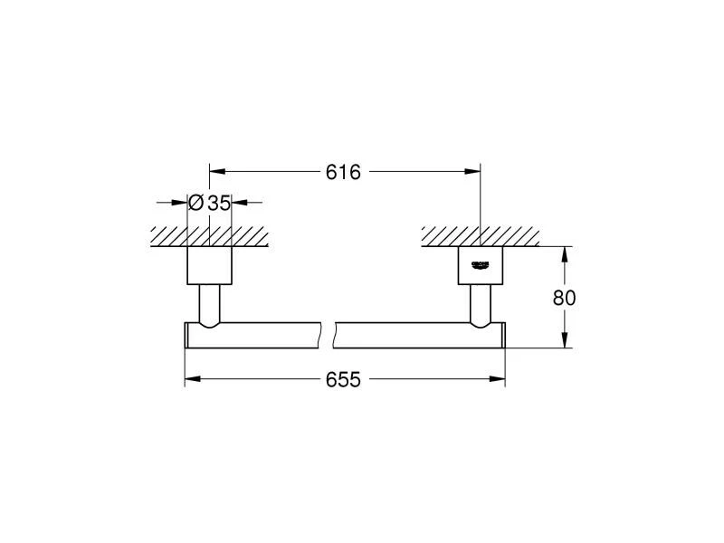 GROHE Handtuchhalter Atrio 60 cm, Chrom 2 GROHE Handtuchhalter Atrio 60 cm, Chrom – Bild 2