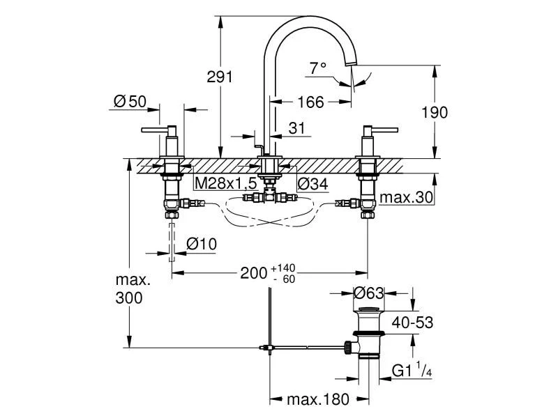 GROHE Lavaboarmatur Atrio 1/2", Steel, Hebelgriffe 2 GROHE Lavaboarmatur Atrio 1/2", Steel, Hebelgriffe – Bild 2