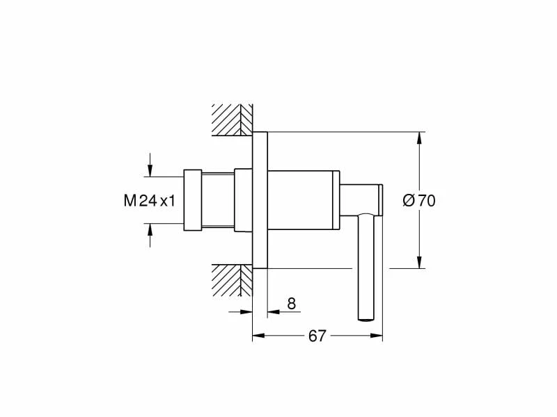 GROHE Ventiloberteil Atrio M24x1 Supersteel, Hebelgriff 2 GROHE Ventiloberteil Atrio M24x1 Supersteel, Hebelgriff – Bild 2