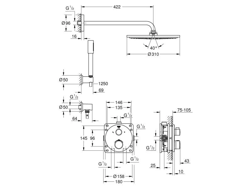 GROHE Duschsystem Grohtherm 2 GROHE Duschsystem Grohtherm – Bild 2
