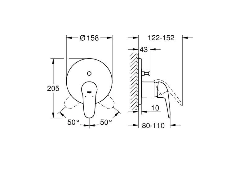 GROHE Badewannenarmatur Eurostyle für SmartBox, Griff geschlossen 2 GROHE Badewannenarmatur Eurostyle für SmartBox, Griff geschlossen – Bild 2