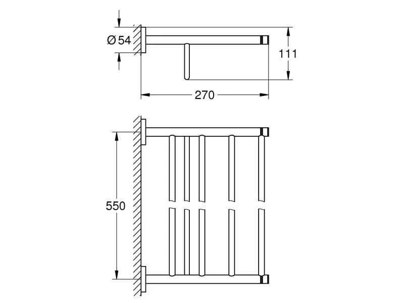 GROHE Handtuchhalter Essentials 55 cm, Chrom 2 GROHE Handtuchhalter Essentials 55 cm, Chrom – Bild 2
