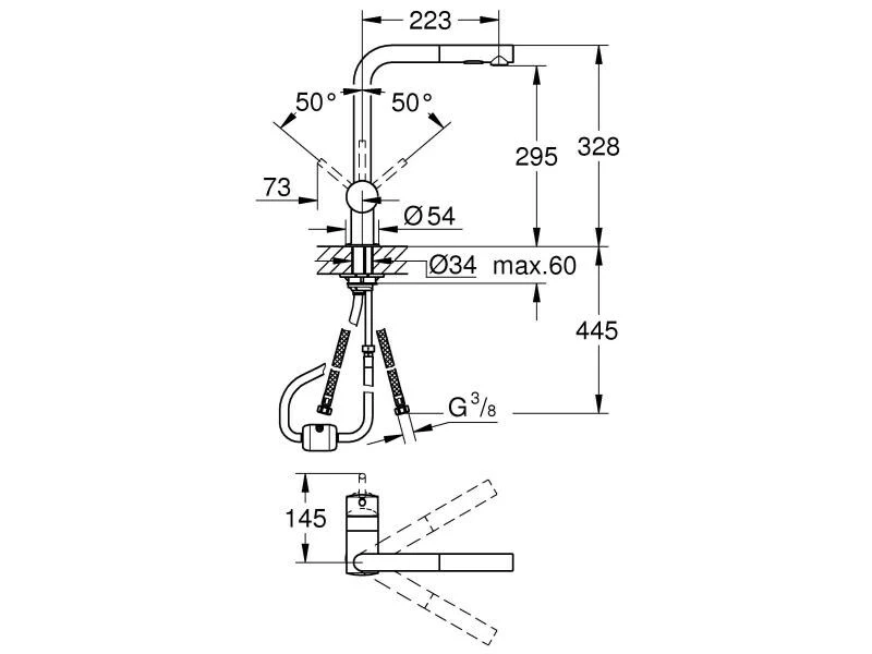 GROHE Küchenarmatur Minta 1/2″, L-Auslauf 2 GROHE Küchenarmatur Minta 1/2″, L-Auslauf – Bild 2