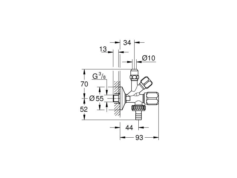 GROHE Eckventil Original WAS 3/8″ 2 GROHE Eckventil Original WAS 3/8″ – Bild 2