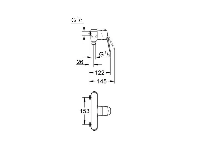 GROHE Duscharmatur Eurodisc Cosmopolitan 153 mm, 1/2", Chrom 2 GROHE Duscharmatur Eurodisc Cosmopolitan 153 mm, 1/2", Chrom – Bild 2