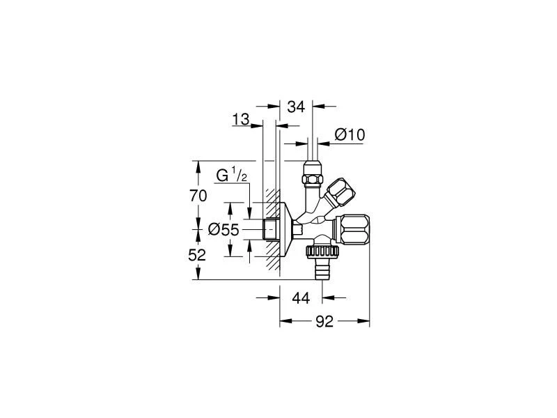 GROHE Eckventil Original WAS 1/2″ 2 GROHE Eckventil Original WAS 1/2″ – Bild 2