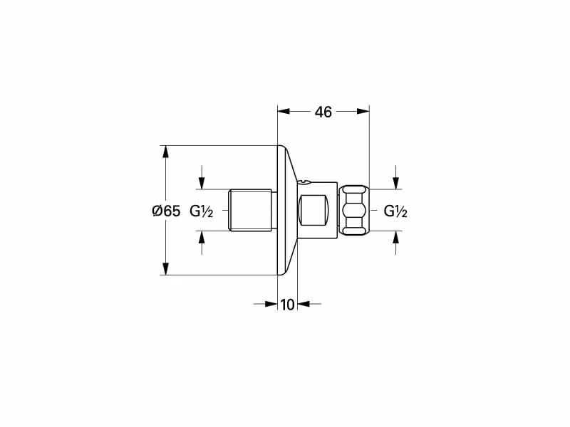 GROHE Anschluss ½"/ ½" gerade, absperrbar 2 GROHE Anschluss ½"/ ½" gerade, absperrbar – Bild 2