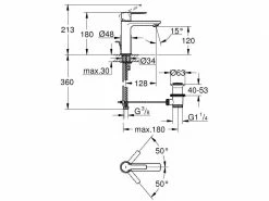 GROHE Lavaboarmatur Lineare S-Size 1/2", Chrom, mit Zugstange -Angebote Bad & Sanitär Store 53377851 xxl