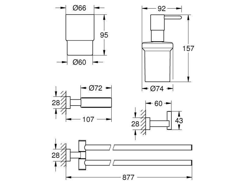 GROHE Badezimmer-Set Essentials Cube Chrom, 4 in 1 2 GROHE Badezimmer-Set Essentials Cube Chrom, 4 in 1 – Bild 2