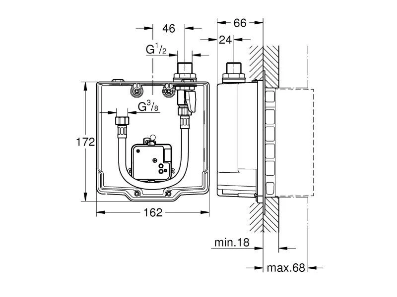 GROHE Montagezubehör Eurosmart CE UP-Einbaukasten 2 GROHE Montagezubehör Eurosmart CE UP-Einbaukasten – Bild 2