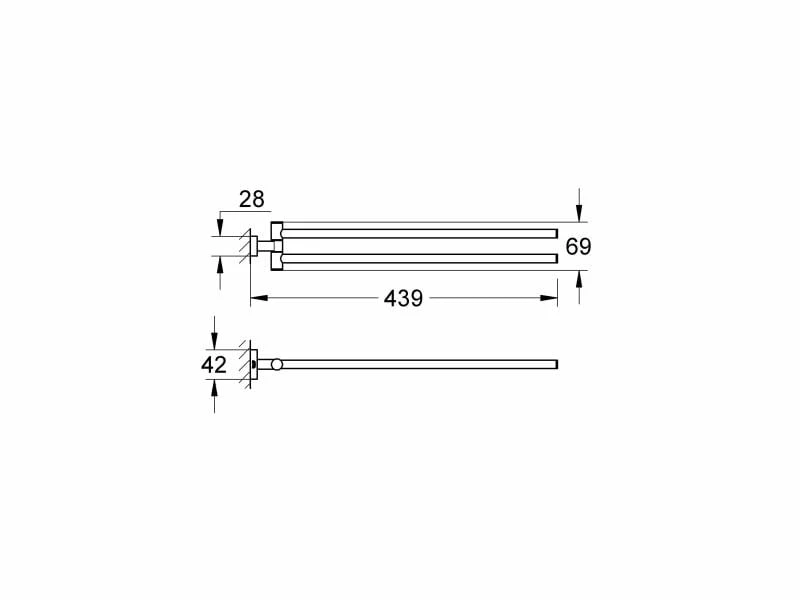 GROHE Handtuchhalter 40 cm, Chrom 2 GROHE Handtuchhalter 40 cm, Chrom – Bild 2