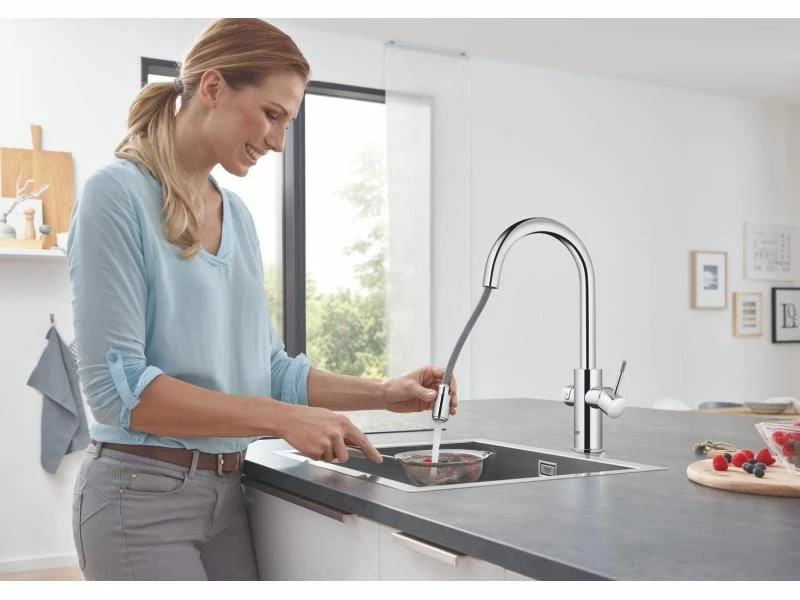 GROHE Küchenarmatur Blue Home C-Auslauf, Starter Kit, Chrom 2 GROHE Küchenarmatur Blue Home C-Auslauf, Starter Kit, Chrom – Bild 2