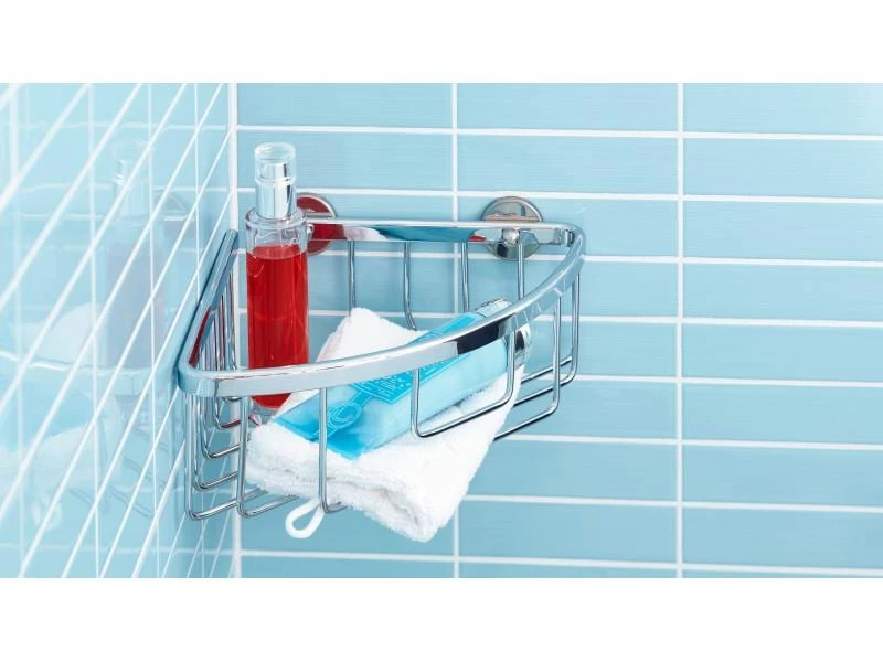 Tesa Bad-Utensilienhalter Aluxx Eckablagekorb, Chrom 2 Tesa Bad-Utensilienhalter Aluxx Eckablagekorb, Chrom – Bild 2