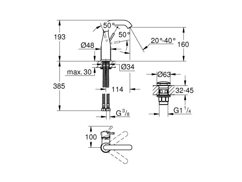 GROHE Lavaboarmatur Essence 23798 2 GROHE Lavaboarmatur Essence 23798 – Bild 2
