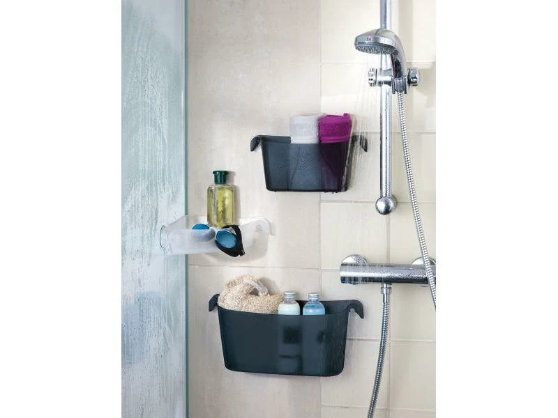 Koziol Duschmittelhalter Eckutensilo BOKS Transparent 2 Koziol Duschmittelhalter Eckutensilo BOKS Transparent – Bild 2