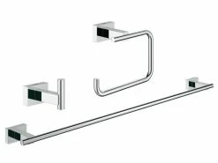 GROHE Badezimmer-Set Essentials Cube Chrom, 4 in 1