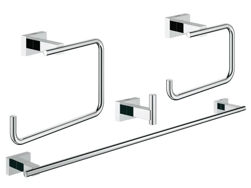 GROHE Badezimmer-Set Essentials Cube Chrom, 4 in 1 1 GROHE Badezimmer-Set Essentials Cube Chrom, 4 in 1