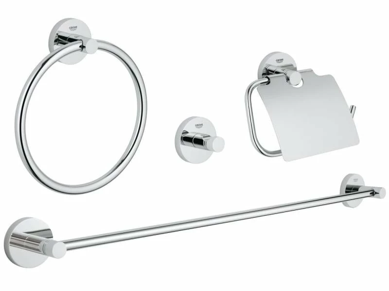 GROHE Badezimmer-Set Essentials Chrom, 4 in 1 1 GROHE Badezimmer-Set Essentials Chrom, 4 in 1