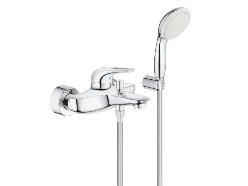 GROHE Badewannenarmatur Eurostyle, offener Griff, mit Brause 1 GROHE Badewannenarmatur Eurostyle, offener Griff, mit Brause
