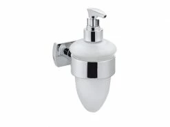 BIASCA Wandseifenspender 10.7 x 7.2 x 16.5 cm 300 ml, Weiss, Silber