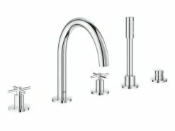 GROHE Badewannenarmatur Atrio Kombi, Chrom, Kreuzgriffe