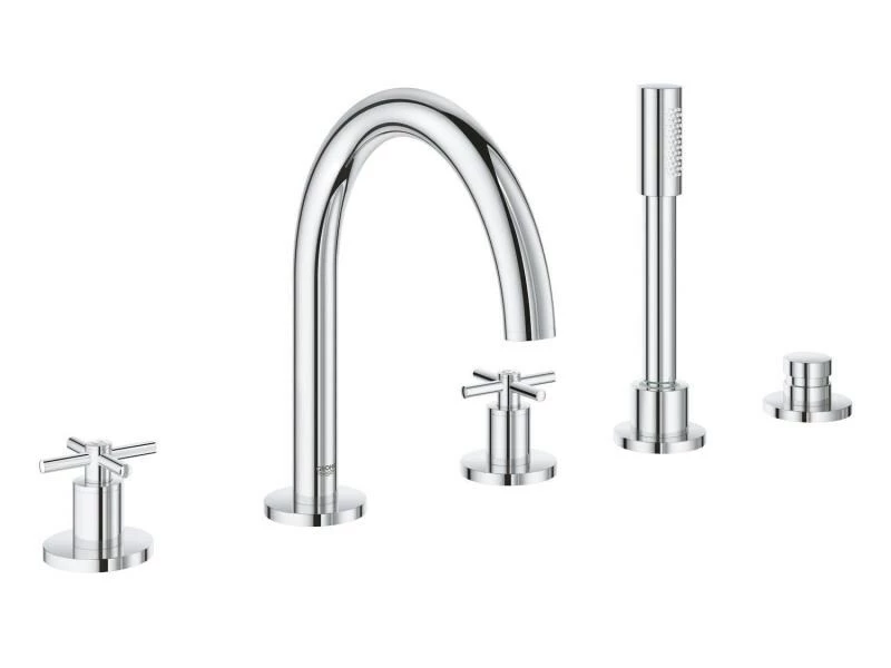 GROHE Badewannenarmatur Atrio Kombi, Chrom, Kreuzgriffe 1 GROHE Badewannenarmatur Atrio Kombi, Chrom, Kreuzgriffe