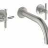 GROHE Lavaboarmatur Atrio 1/2", Steel, Wandmontage, Kreuzgriffe