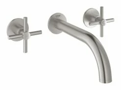 GROHE Lavaboarmatur Atrio 1/2", Steel, Wandmontage, Kreuzgriffe