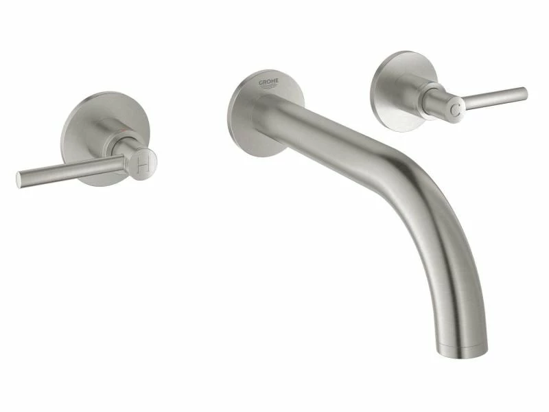 GROHE Lavaboarmatur Atrio 1/2", Steel, Wandmontage, Hebelgriffe 1 GROHE Lavaboarmatur Atrio 1/2", Steel, Wandmontage, Hebelgriffe