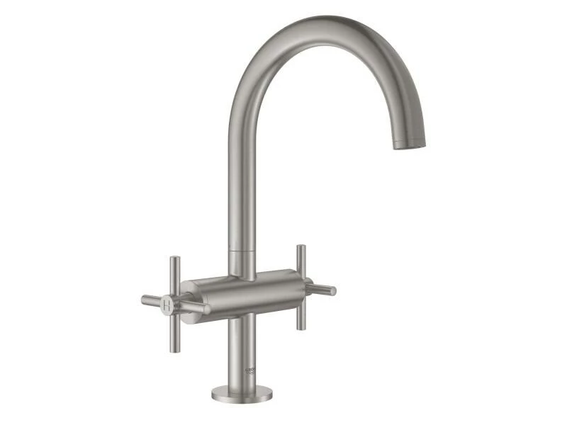 GROHE Lavaboarmatur Atrio L-Size 1/2", Steel, Kreuzgriffe 1 GROHE Lavaboarmatur Atrio L-Size 1/2", Steel, Kreuzgriffe
