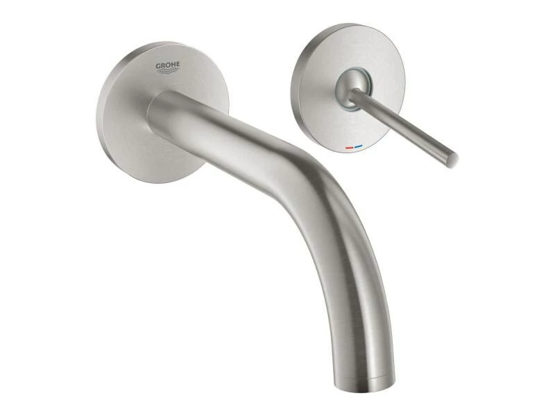 GROHE Lavaboarmatur Atrio 1/2", Steel, Wandmontage, Hebelgriff 1 GROHE Lavaboarmatur Atrio 1/2", Steel, Wandmontage, Hebelgriff