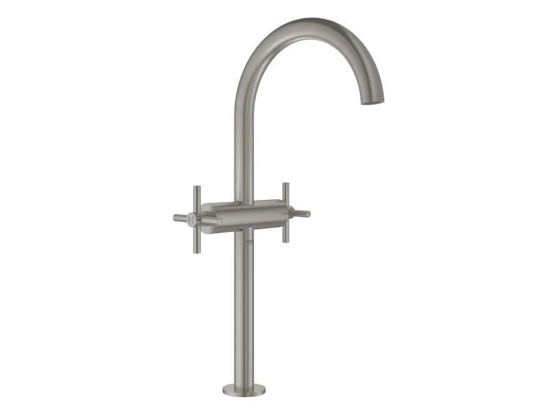 GROHE Lavaboarmatur Atrio XL-Size 1/2", Steel, Kreuzgriffe 1 GROHE Lavaboarmatur Atrio XL-Size 1/2", Steel, Kreuzgriffe
