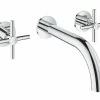GROHE Lavaboarmatur Atrio 1/2", Chrom, Wandmontage, Kreuzgriffe
