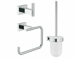 GROHE Badezimmer-Set Essentials Cube Chrom, 4 in 1