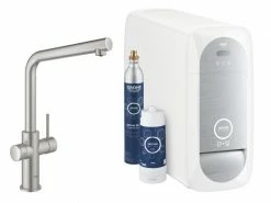 GROHE Küchenarmatur Blue Home L-Auslauf, Starter Kit, Supersteel
