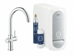 GROHE Küchenarmatur Blue Home C-Auslauf, Starter Kit, Chrom