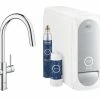 GROHE Küchenarmatur Blue Home C-Auslauf, Starter Kit, Chrom