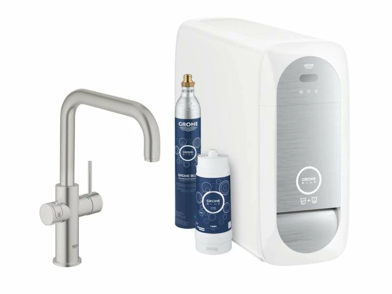 GROHE Küchenarmatur Blue Home U-Auslauf, Starter Kit, Supersteel 1 GROHE Küchenarmatur Blue Home U-Auslauf, Starter Kit, Supersteel
